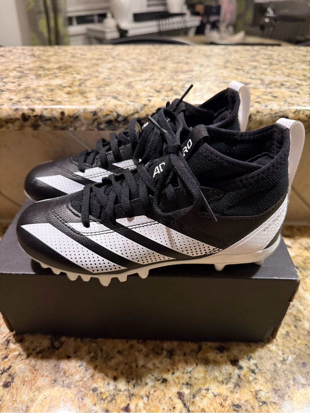 Adidas Adizero Impact.2 Youth Football Cleats – Size 3 – Black/White